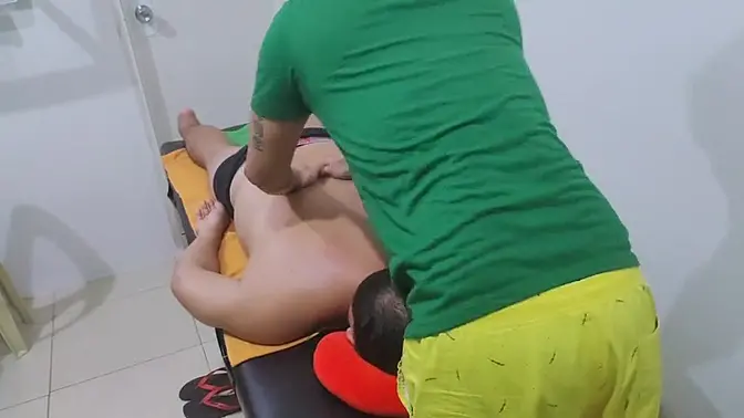 Horny Massage Masseuse Teases with Tight Ass