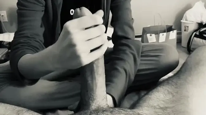 Horny Teen Sluts rides huge cock in wild handjob session