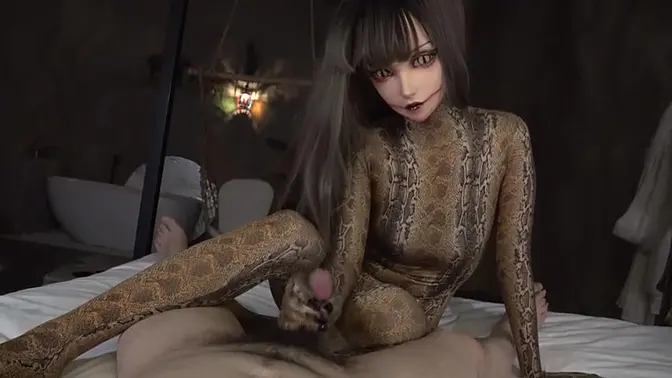 Horror babe gets monster cock in her tight pussy