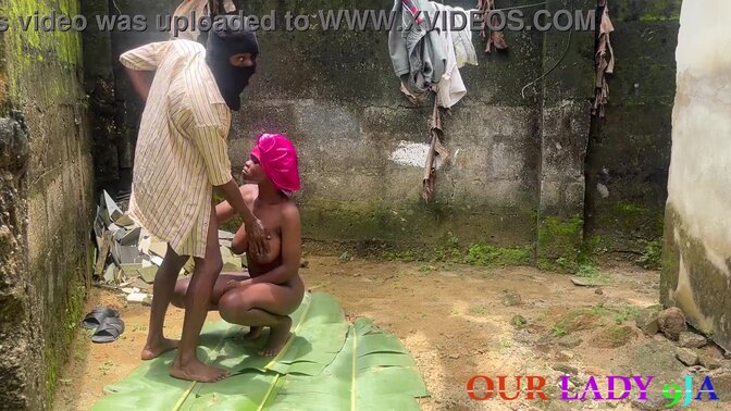 Hot and horny amateur rides cock outdoors on plantains while sucking BBC