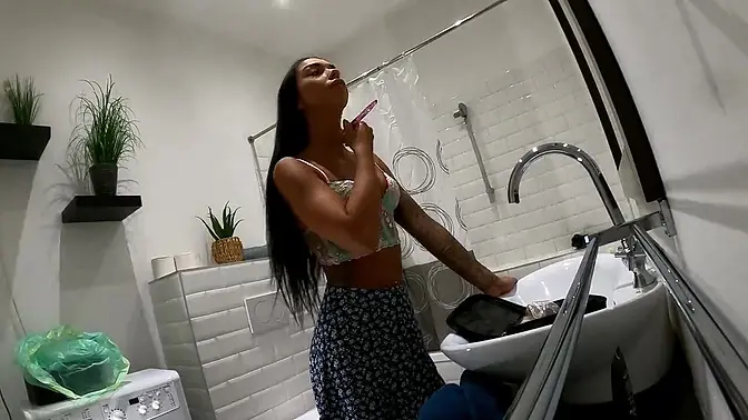 Hot and sexy college girl turns into a slutty porn star in a try-on haul gone wild