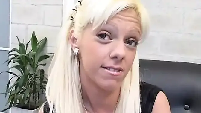 Hot blonde amateur Paula gets banged by 3 studs in porn casting