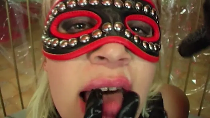 Hot blonde milf in latex gloves gets a hard fuck