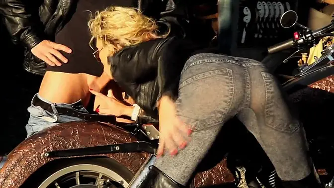 Hot blonde milf takes big cock in outdoor scene