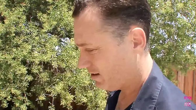 Hot brunette wife gets hard shagging by pool