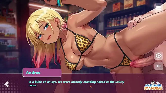 Hot cashier in 3D animation gets deep and wet at work