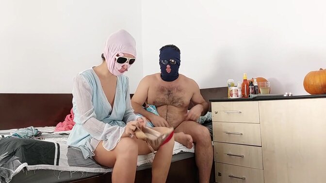 Hot couple foreplay pussy hair, big ass. Wife hairy pussy big tits