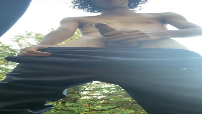 Hot dude wanks in the wild, gets a massive cumshot