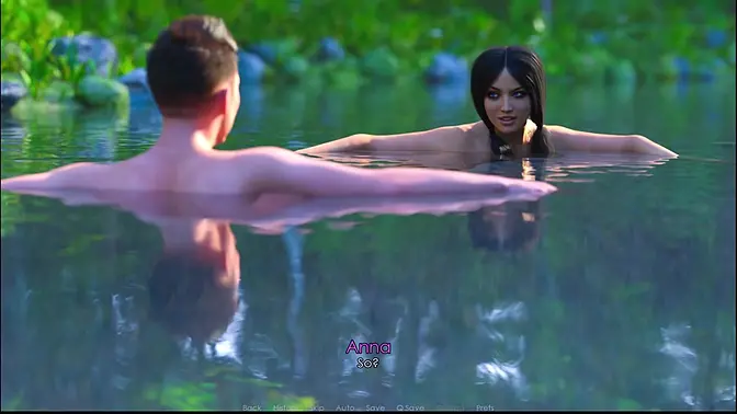 Hot girl Anna wants to fuck James in the pond