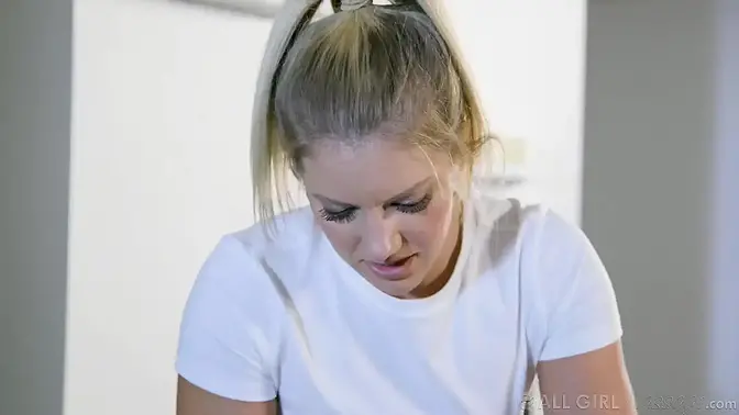 Hot girls Georgia Jones and Candice Dare share erotic massage that turns into a sexy lesbian 69