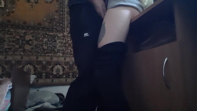 Hot lesbian couple engages in horny romance