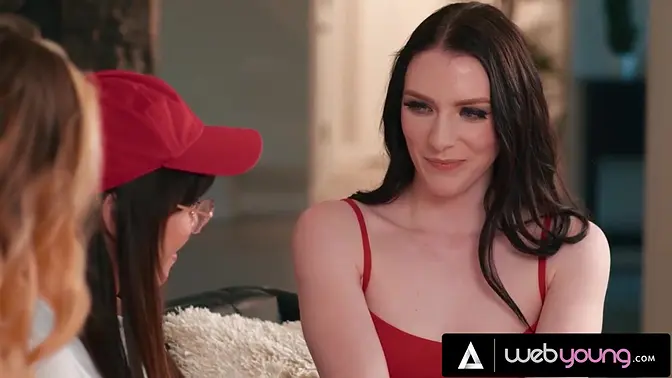 Hot Lesbian Threesome with Celestina Blooms, River Lynn, and Mochi Mona