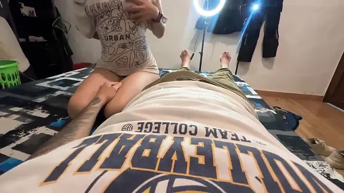 Hot MILF gives sloppy blowjob & rides big cock