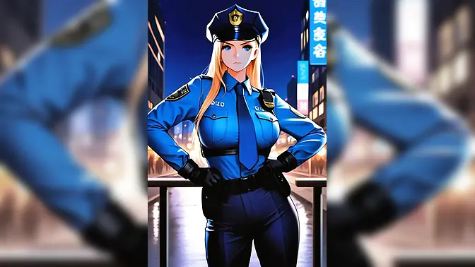 Hot policewoman chases biggest dick in 3D anime