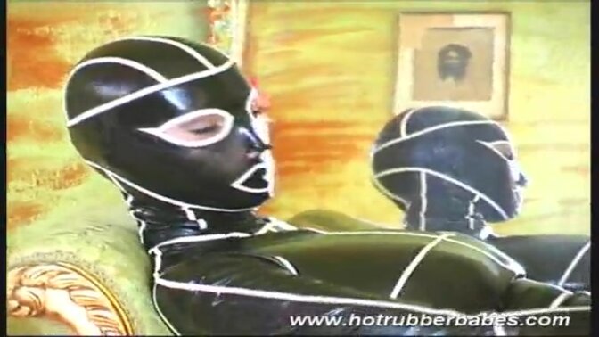 Hot rubber babe costume teas