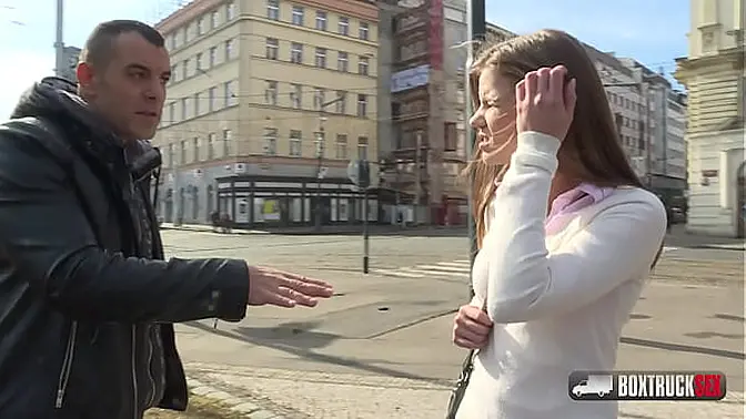 Hot Sarah Kay sucks and fucks a stranger in public