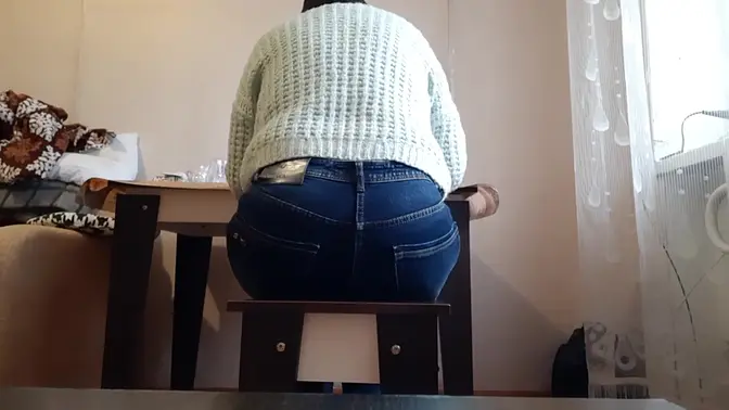 Hot secretary finds relief in office masturbation session