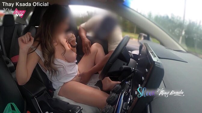 Hot wife buying fruit and letting the vendor touch her hot pussy - with English subtitles