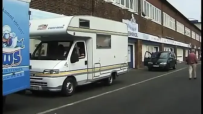 Hottest chick sucks huge cock in delivery van