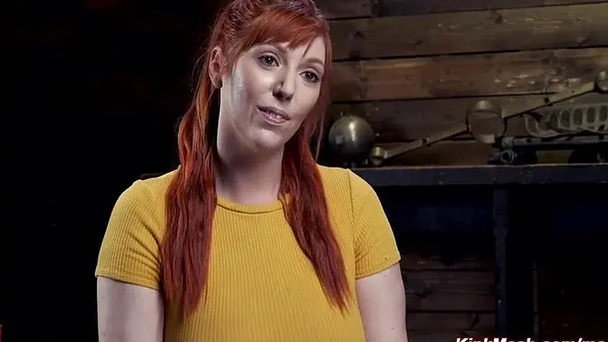 Huge boobs redhead slave ass flogged in bondage