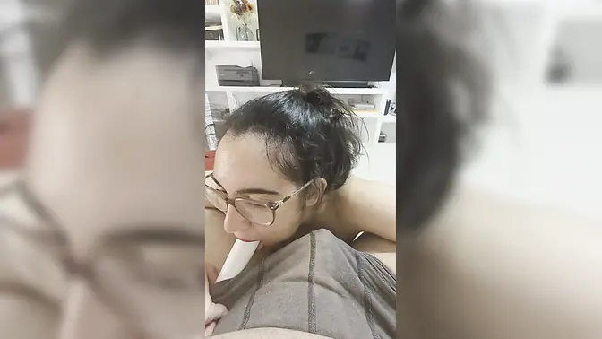 Hungry babe deepthroats two huge cocks