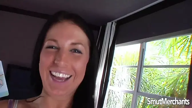 Hungry raven-haired beauty gets her tight ass fucked hard