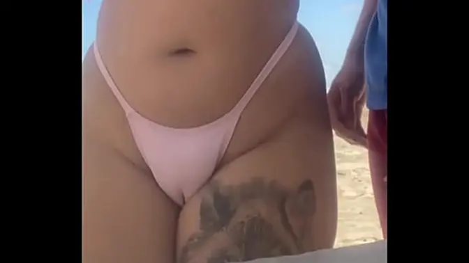 I let the young guy touch my pussy on the beach and of course I also touched his dick