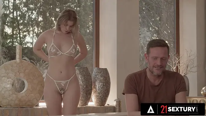 Ian Scott's girl gets a surprise deepthroat and fuck fest in new lingerie