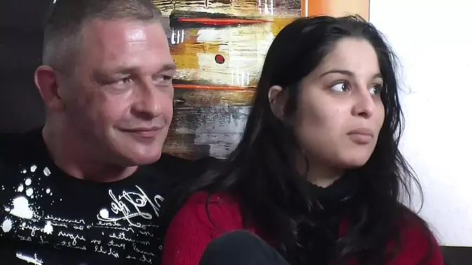 Innocent German student joins kinky couple for wild sex session