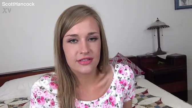 Innocent teen girl gets her face covered in jizz