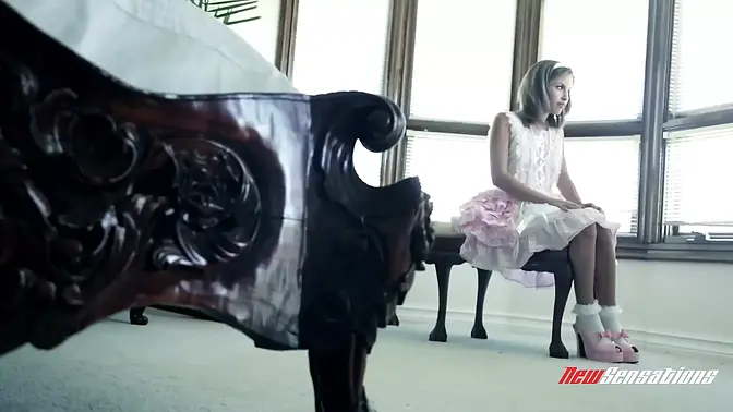 Innocent teen Natasha White plays with interactive toy