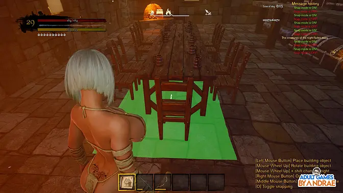 Islander babe watches as man builds wicked basement in 3D cartoon house