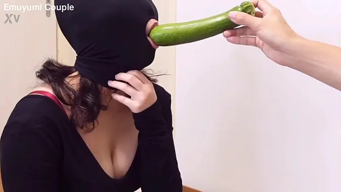 Japanese beauty deep throats and jacks off different-sized cocks