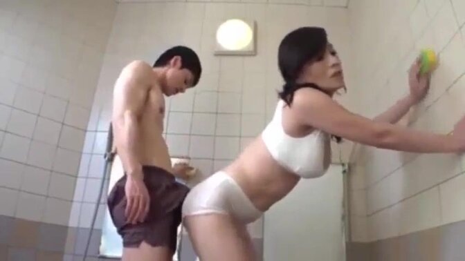 Japanese housewife gets fucked by her eager stepson