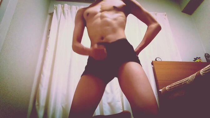 Japanese student gets hand job in empty room