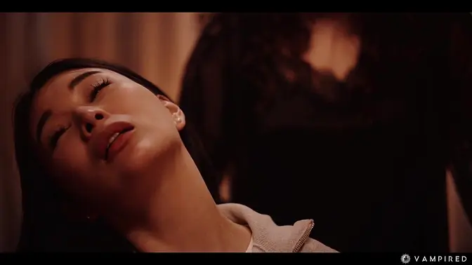 Japanese Vampire Babe dominated by nerdy Leana