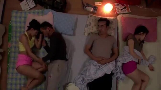 Japanese wife gives a deepthroat blowjob to her husband before they fuck