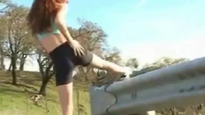 Jogging redhead gets caught naked in public