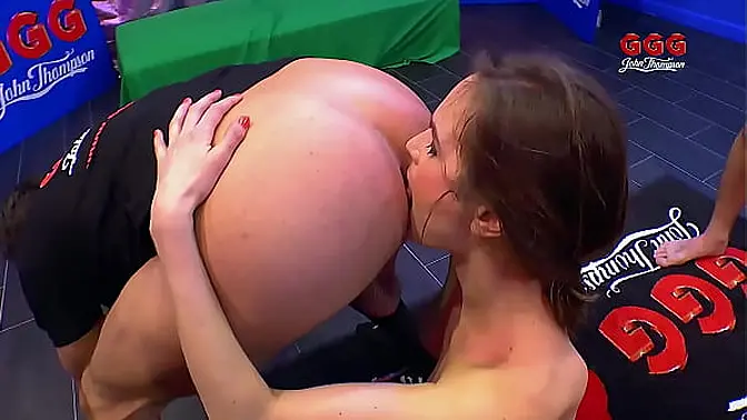 John Thompson's wild double blowjob & facial cumshot