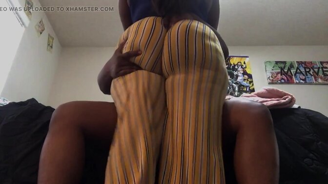 Juicy big booty GF gives a sloppy blowjob and gets pounded hard doggy style