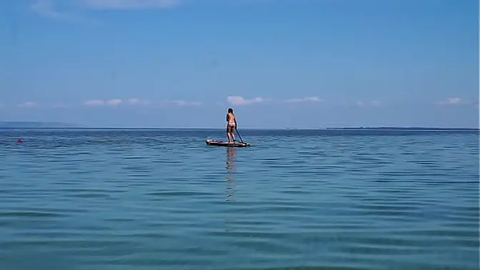 Kayaking babe gets fucked in the woods