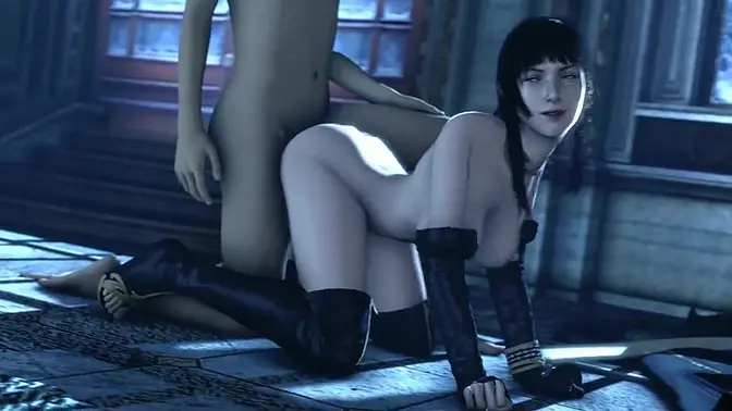 Lara Croft rides a monster cock for bedtime bliss