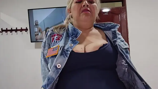 Latina blonde takes big black cock