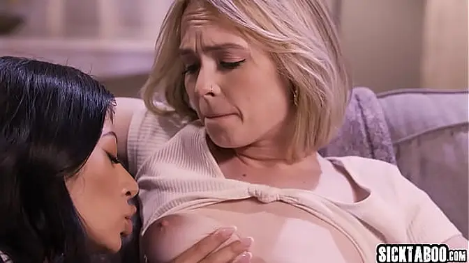 Latina milf Lilly Bell enjoys hot lesbian sex with big-titted babe