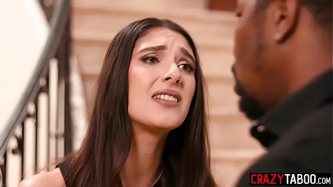 Latina Mistress Gags on Big Black Cock