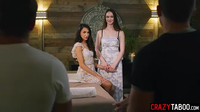 Latina teen Hime Marie gets her body massaged then fucked in the ass