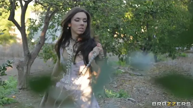 Lingerie-clad bride Tiffany Tyler gets fucked hard and cums