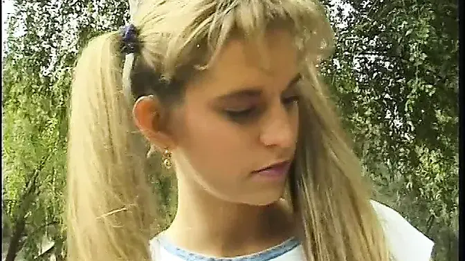 Little American slut deepthroats hard cock and gets analed