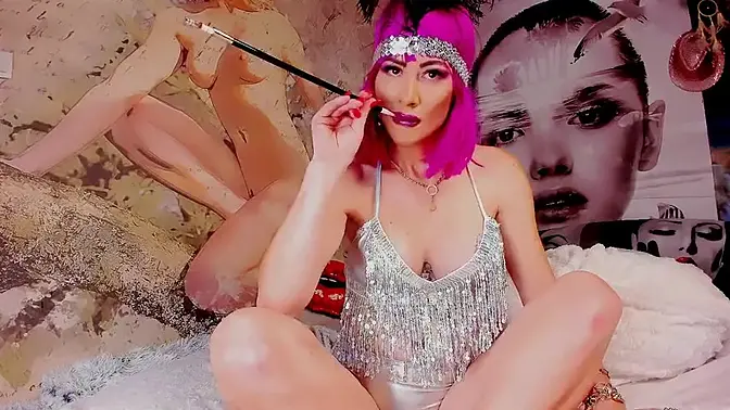 LolyHornyXXX gets double-penetrated in a wild group orgy