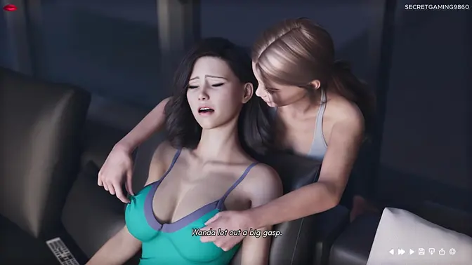 Lonely busty MILF lets tenant play with huge boobs